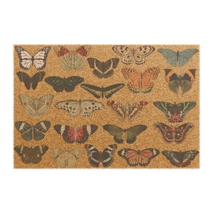 Colorful Butterfly Pattern Coconut Coir Outdoor Mat image 1