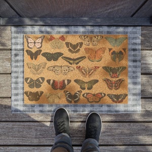 Colorful Butterfly Pattern Coconut Coir Outdoor Mat image 3