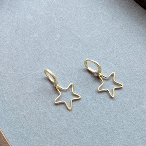Small star hook earrings