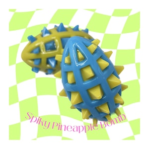 Spiky Pineapple Bone Durable Squeaky Dog Toy - Perfect for Tough Chewers, Colorful and Fun Pet Gift (Squeaker inside), gift for dog