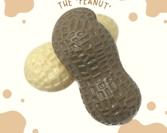 Medium Peanut Squeaker Dog Toy, Chewable Rubber Toy