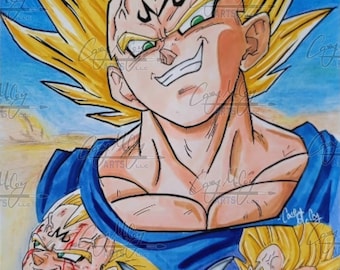 Impresión de pintura original de Majin Vegeta