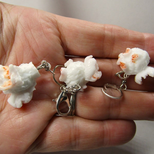 Popcorn Stitch Marker, Piece of Popcorn Resin Progress Keeper for Knit or Crochet, Food Themed Stitch Marker, Gift for Popcorn Lover