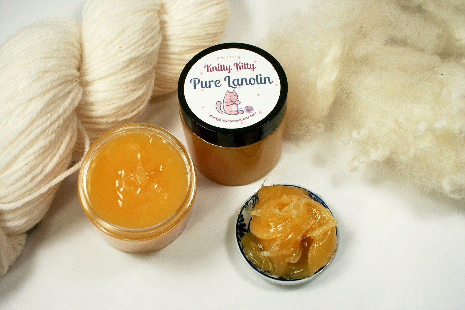 Pure Lanolin, 4 Ounce Jar Soothing Lanolin for Cracked, Dry Hands, Balm