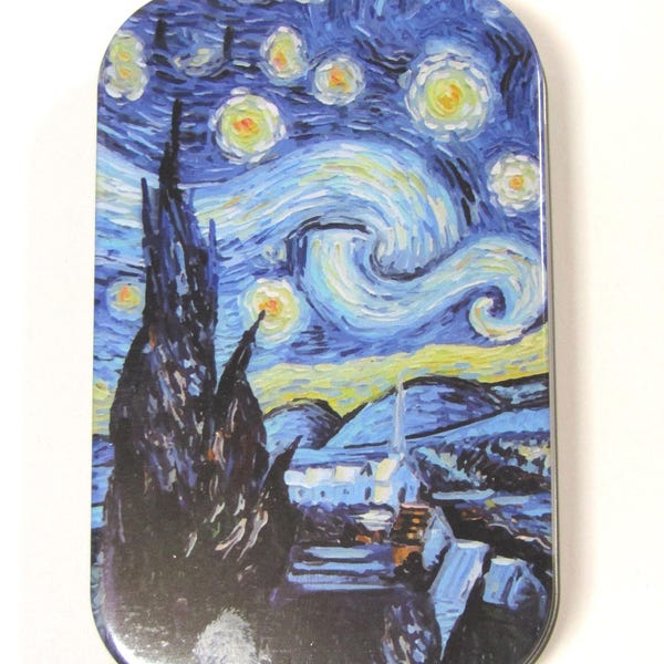 Starry Night Knitter's Tool Kit Tin, Knit Gift, Knitter's Survival Kit, Knitter's Travel Kit, Crochet Travel Kit, Knit Crochet Notions Set