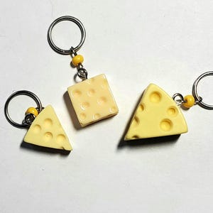 Wedge of Cheese Stitch Marker, Yellow Cheese Progress Keeper, Fun Food Charm, Cheese Phone or Purse Charm, Cheesehead Gift, Wisconsin Gift