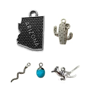 Arizona Themed Stitch Marker Set, Arizona State Lover Gift, Knit/Crochet Gift for Arizona, Roadrunner, Cactus, Rattlesnake, Turquoise Charms