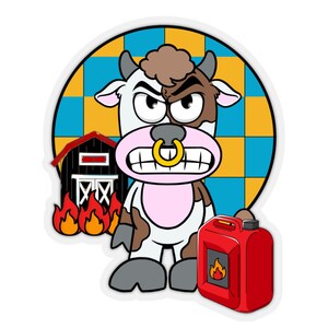 Wacky Stickers (3&quot;x3&quot;) Crazy Cow