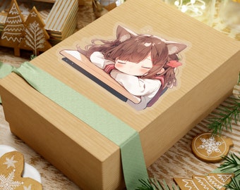 Cute Anime Girl Gift Box Stock Illustration 107046812