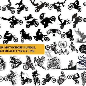 Dirt Bike SVG, Motocross SVG Bundle, Motocycle svg png Bundle, Biker svg, Dirt Bike Racing Cricut geschnitten Dateien, Silhouette, Racing SVG, Sticker Bild 1