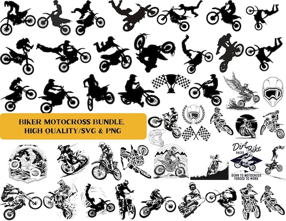 Dirt Bike SVG, Motocross SVG Bundle, Motocycle svg png bundle, Biker svg, Dirt Bike Racing cricut cut files, silhouette, Racing SVG, sticker