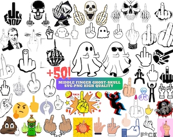 Geist Mittelfinger SVG, Mittelfinger SVG, Skelett SVG, Skelett Mittelfinger, Cricut, Cut-Datei, Mittelfinger Bundle, Fickt Dich svg, png