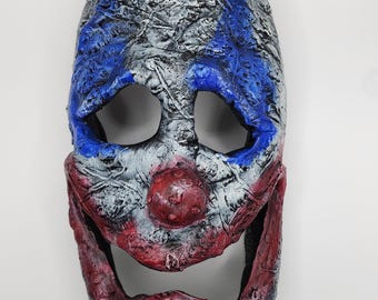 Creepy Horror Clown Mask | Handmade Foam Clay Wall Art, OOAK