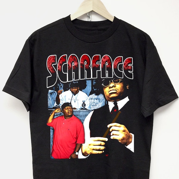 T-SHIRT SCARFACE / t-shirt rap vintage astroworld travis scott tupac al più presto rock playboi carti tour di concerti merch y2k hip hop Jordan dj vite anni '90