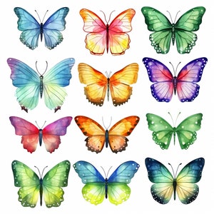 Clipart de borboleta em aquarela, borboleta colorida PNG, borboleta pintada, borboleta fada colorida, ilustração de borboleta, borboleta digital