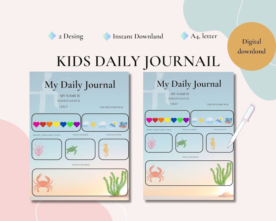 Kids Daily Journal Printable Daily Journal For Kids Daily Etsy kids-daily-journal-printable-daily-journal-for-kids-daily-etsy