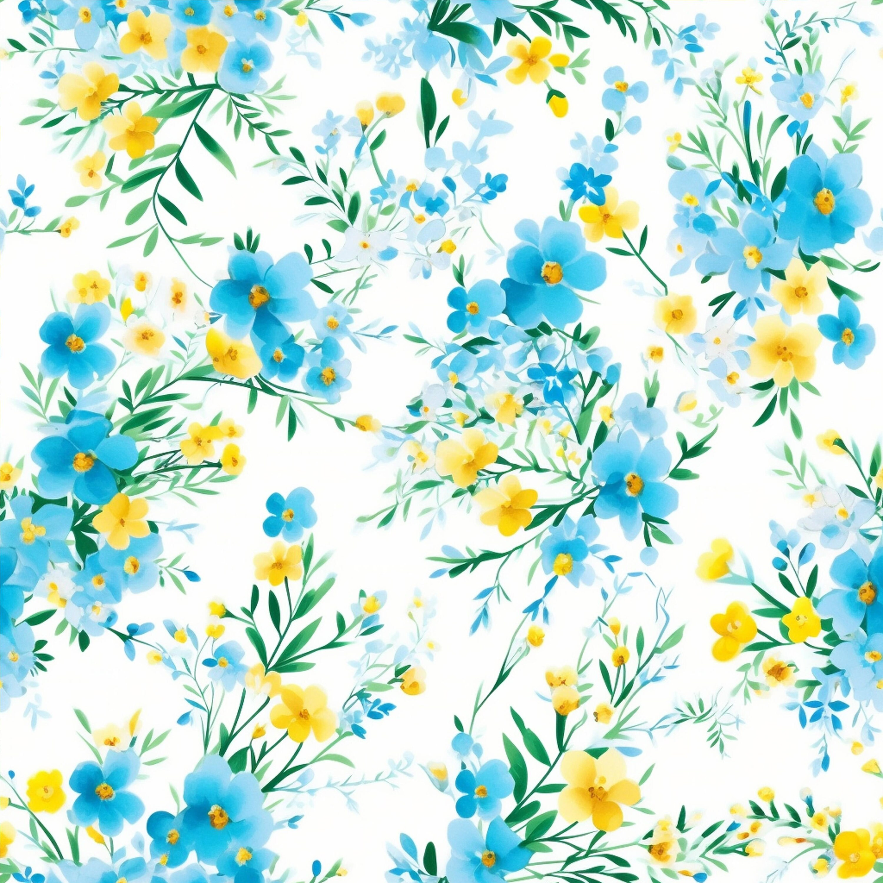 Seamless Oil Paint Flower Patterns Bundle of 100 Pink &amp; Yellow ...