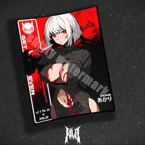 AKARI | bloody anime girl sticker anime waifu decal