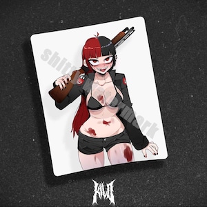 Gwen | &quot;Buckshot Gwen&quot;- Anime Girl Waifu Sticker Decal