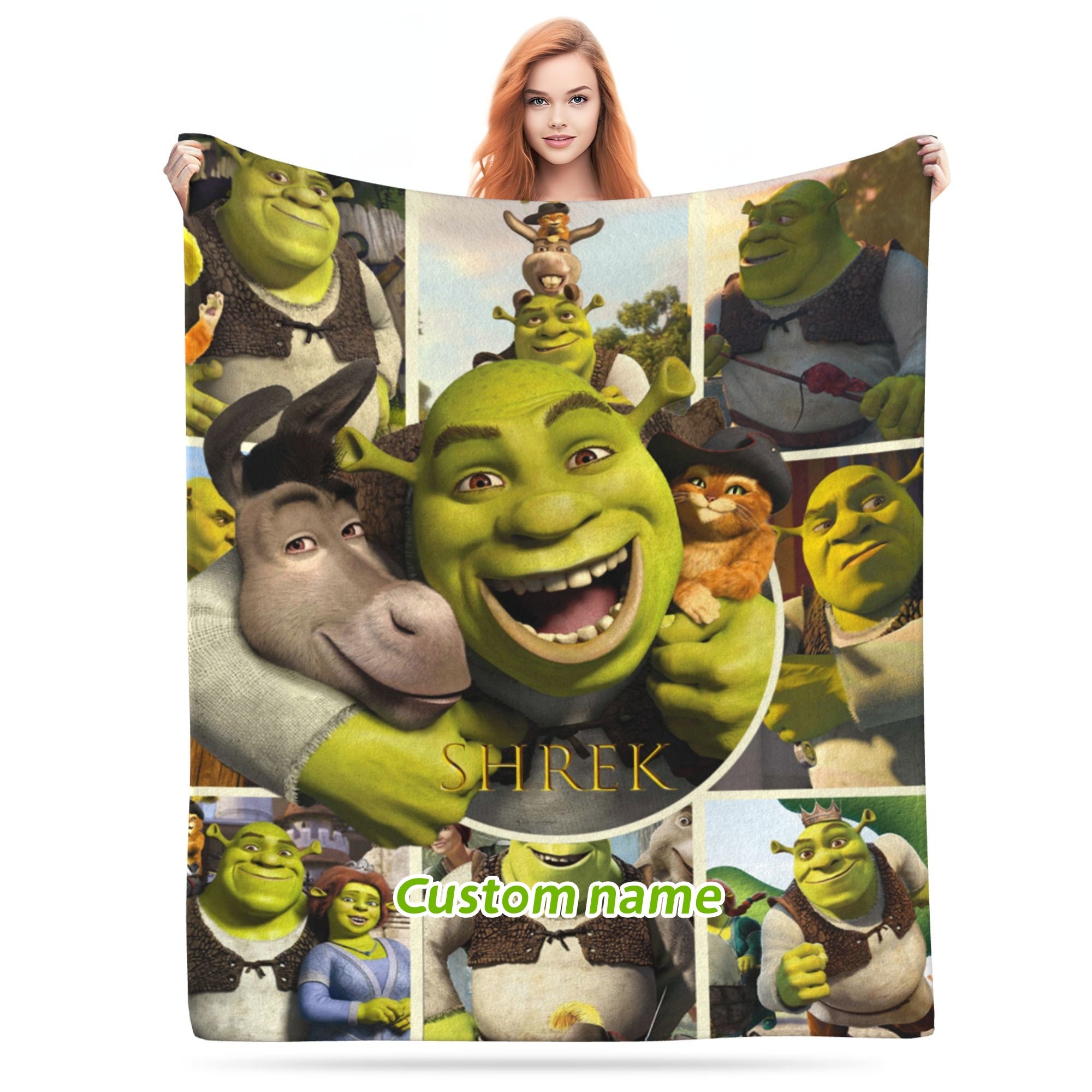 Cursed Dwayne the Rock Johnson Shrek Meme Warm Fleece Flannel -   Portugal