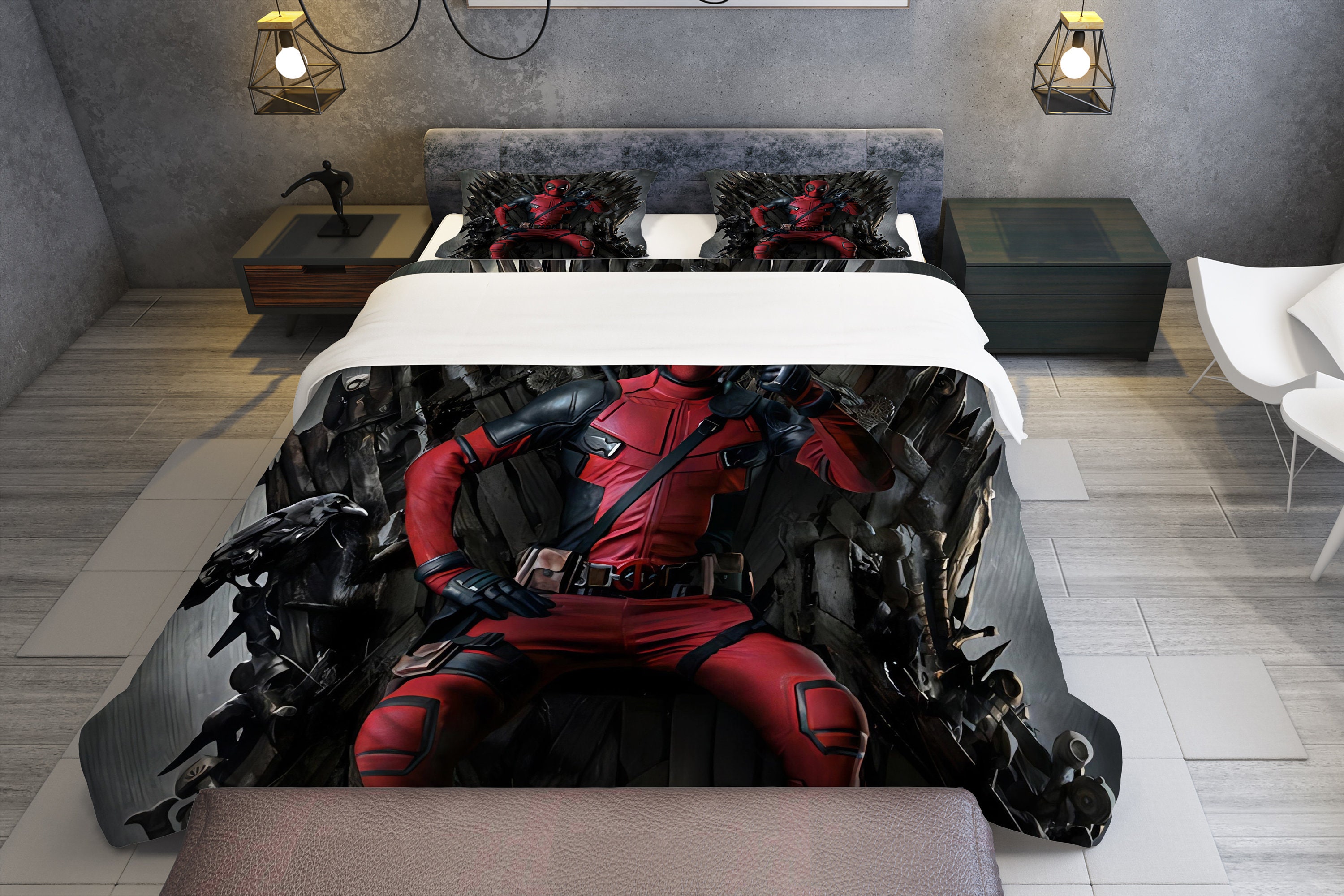 Deadpool Bedding Set, Super Hero Bedroom Decoration