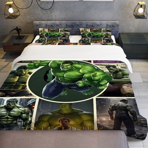 The Hulk, Personalized Bedding Three Piece Set, Custom Duvet Cover And Pillowcase, Bedroom Decoration, Creative Gifts image 3