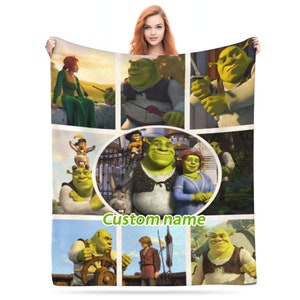 Personalized Shrek Blanket Custom Photo Sofa Blanket Christmas Bediing Adult Baby Shower Blanket Year-round Gift