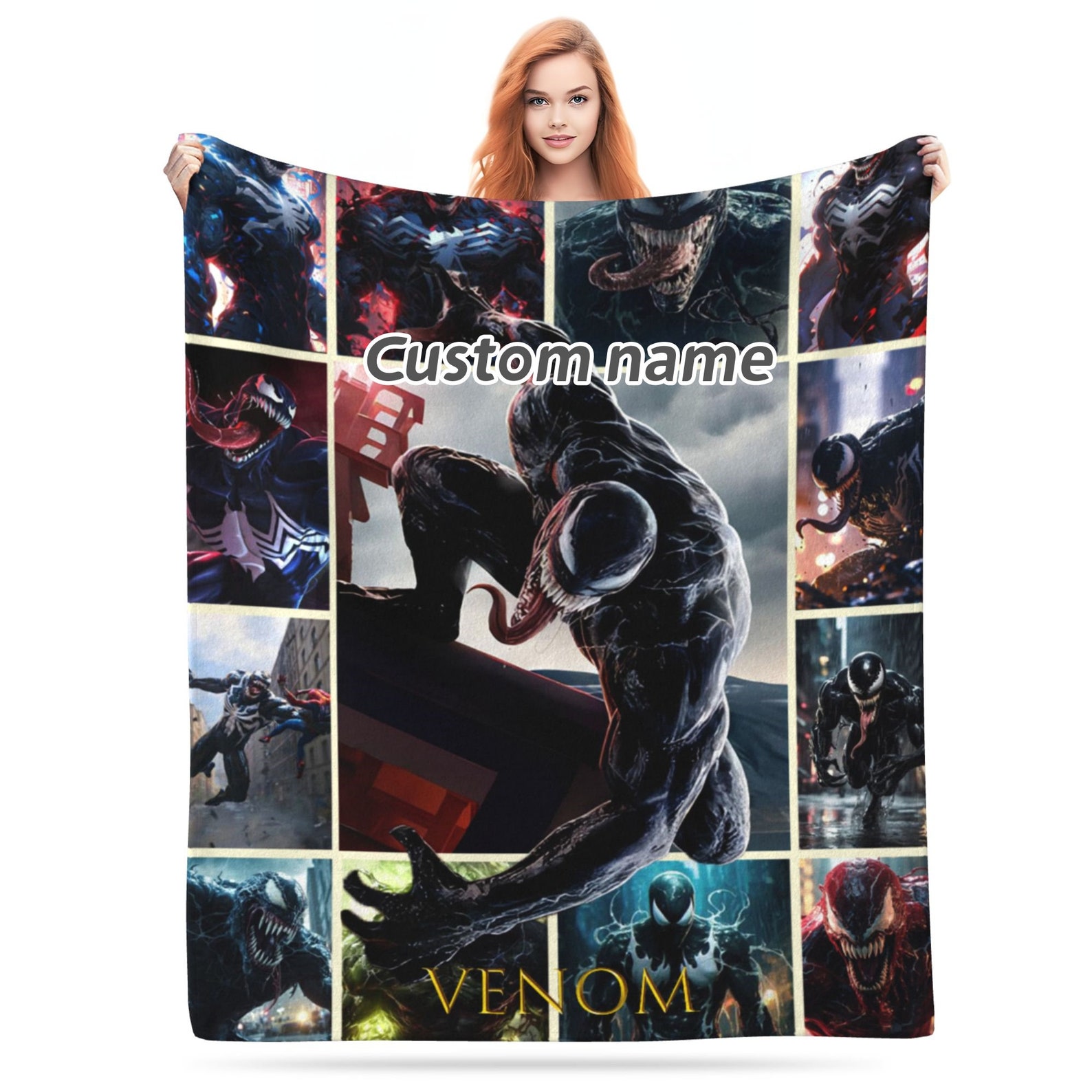 Personalized Venom Blanket Custom Photo Sofa Blanket Christmas Bediing