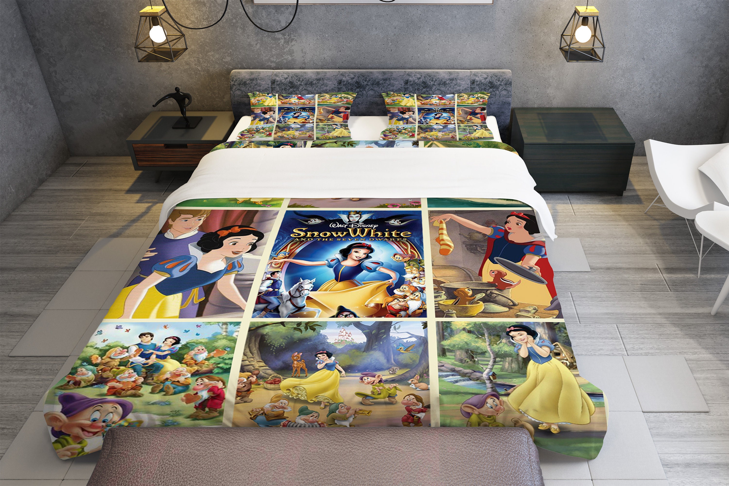 Snow White, Personalized Bedding Three Piece Set