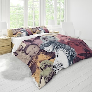 Taylor Swift, personalisierte Bettwäsche dreiteiliges Set, kundenspezifischer Bettbezug und Kissenbezug, Schlafzimmerdekoration, kreative Geschenke Bild 3