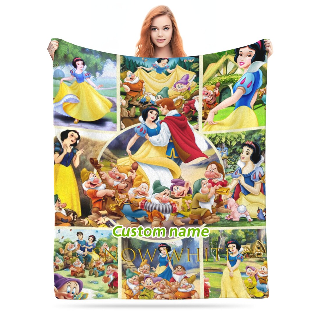 Personalized Disney Snow White Blanket Custom Photo Sofa Etsy