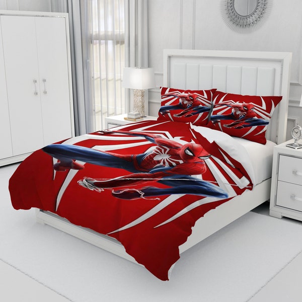 Spider-Man,  Personalized Bedding Three Piece Set, Custom Duvet Cover And Pillowcase, Bedroom Decoration, Creative Gifts