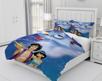 Aladdin, Personalized Bedding Three Piece Set, Custom Duvet Cover And Pillowcase, Bedroom Decoration, Creative Gifts