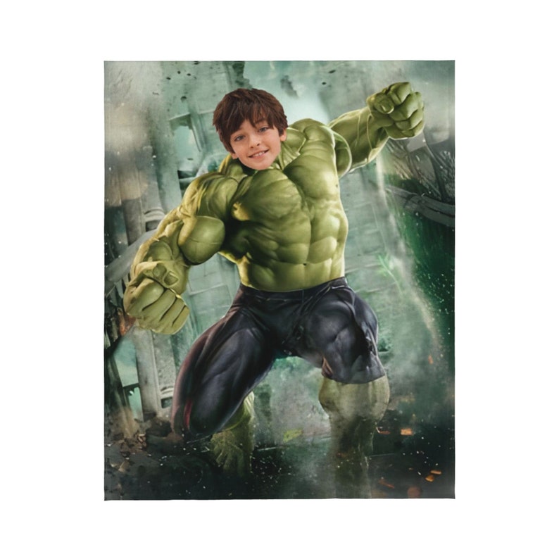 Personalized the Hulk Blanket Custom Photo Sofa Blanket Christmas