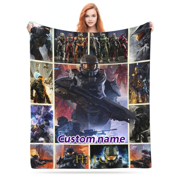 Personalized American TV Show The Halo Blanket Custom Photo Sofa Blanket Christmas Bediing Adult Baby Shower Blanket Year-round Gift