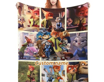 Personalized Zootopia Customized Photo Sofa Blanket Christmas Bedding Supplies Adult Baby Shower Blanket Annual Gift