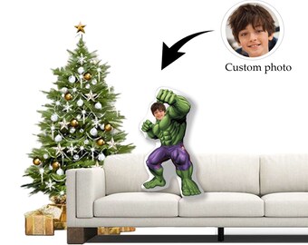 Personalized Green Giant Pillow Customized Photo DIY Pillow Christmas Gift 3D Face Pillow Commemorative Birthday Gift