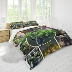 The Hulk, Personalized Bedding Three Piece Set, Custom Duvet Cover And Pillowcase, Bedroom Decoration, Creative Gifts image 2