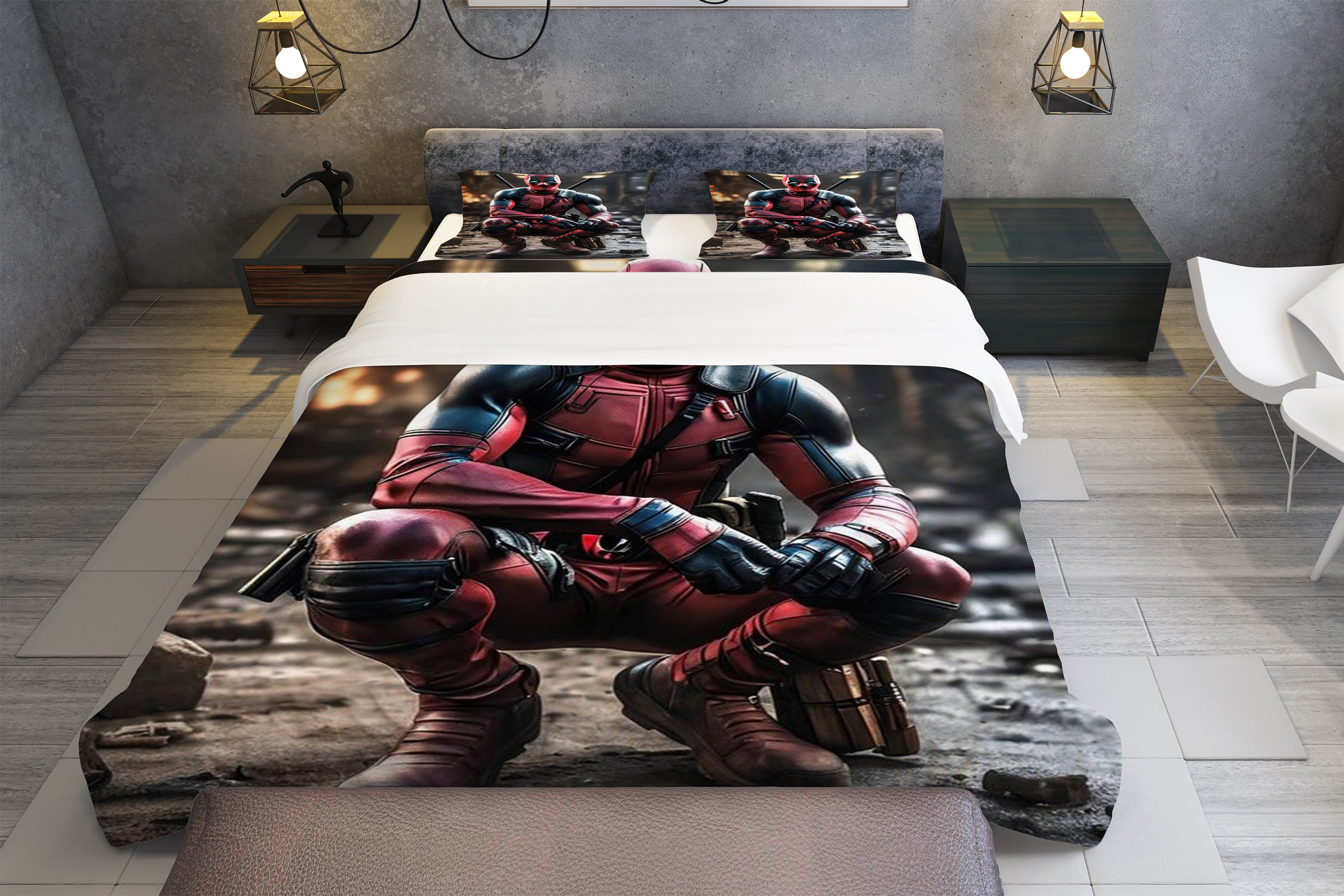 Deadpool Bedding Set, Super Hero Bedroom Decoration