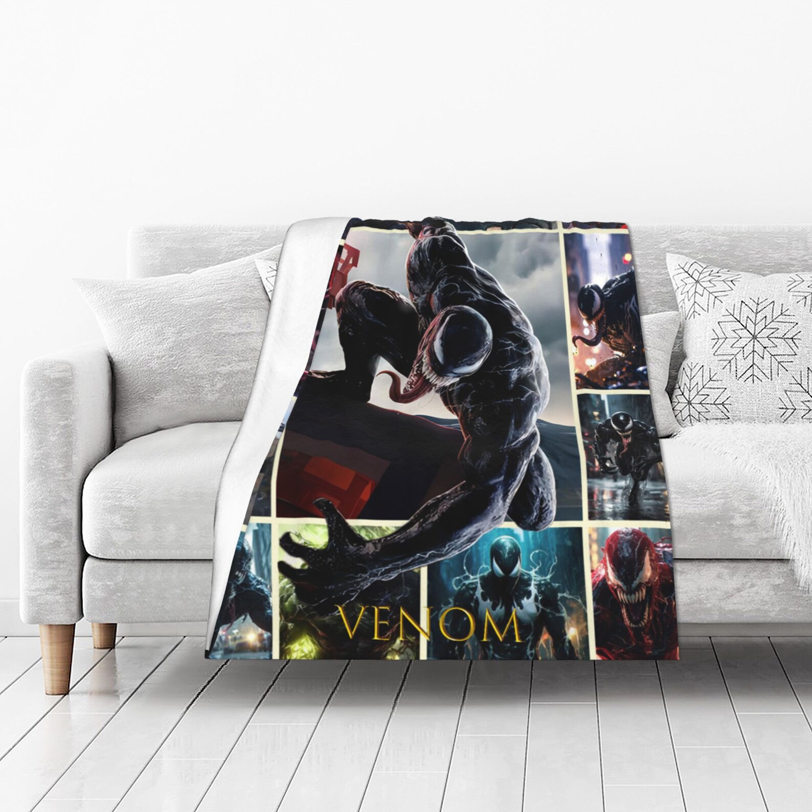 Personalized Venom Blanket Custom Photo Sofa Blanket Christmas Bediing