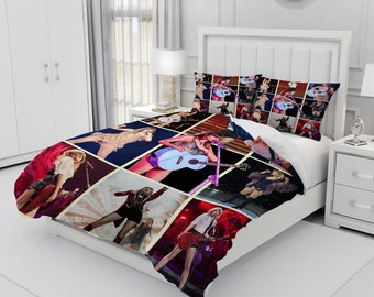 Taylor Swift, juego de cama personalizado de tres piezas, funda nórdica y funda de almohada personalizadas, decoración de dormitorio, regalos creativos