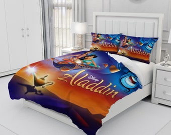 Aladdin, Personalized Bedding Three Piece Set, Custom Duvet Cover And Pillowcase, Bedroom Decoration, Creative Gifts