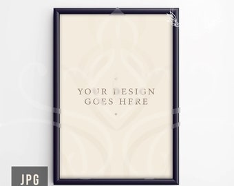 Black Frame Mockup, Wall Art Print Mockup, Artwork Poster Mockup, PSD JPG Mockup, Home Interior Empty Frame Mockup, Minimalist Frame