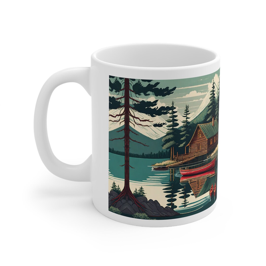 LOG CABIN MUG 2 Coffee Mug Log Cabin Gift Mountain Cabin Gift