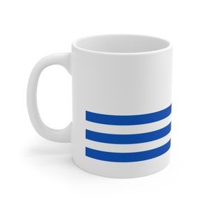 STRIPED MUG - AZZURRO 3 - Tea Mug | Anniversary Gift | Housewarming Gift | Teacher Gift | Wedding Gift | Ceramic Mug | Student Dorm