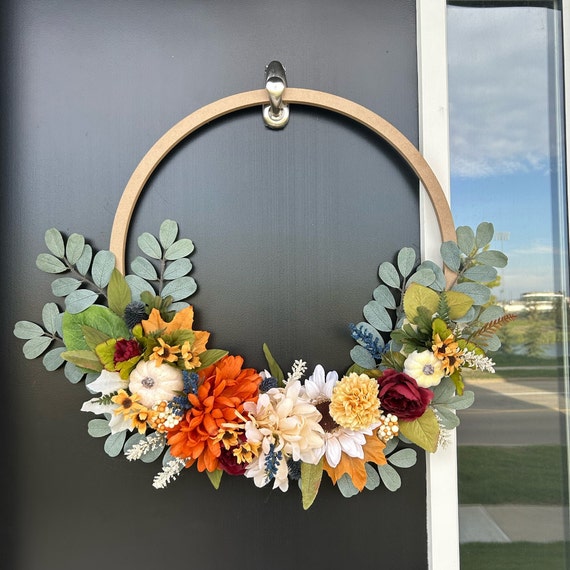 Sunflower Pumpkin Fall Wreath: Autumn Door Decor