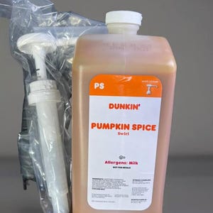 Dunkin PUMPKIN Spice Swirl 64oz Jug Sealed, With Pump & Free Shipping Exp March 2026