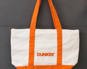 Dunkin Orange Tote Bag | Reusable Shopping Bag, Coffee Lover Merchandise