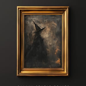 Halloween Wall Art: Vintage Witch Print, Rustic Dark Academia Decor, Printable Witch Poster, Spooky Home Decor, Wiccan Art, Witchy Poster