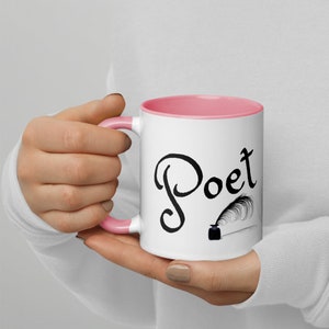 Poet Coffee Mug with Interior Color, Port Gifts, Author Swag, Future Author Gift, Right Handed, Left Handed, Writer inspiration, Birthday